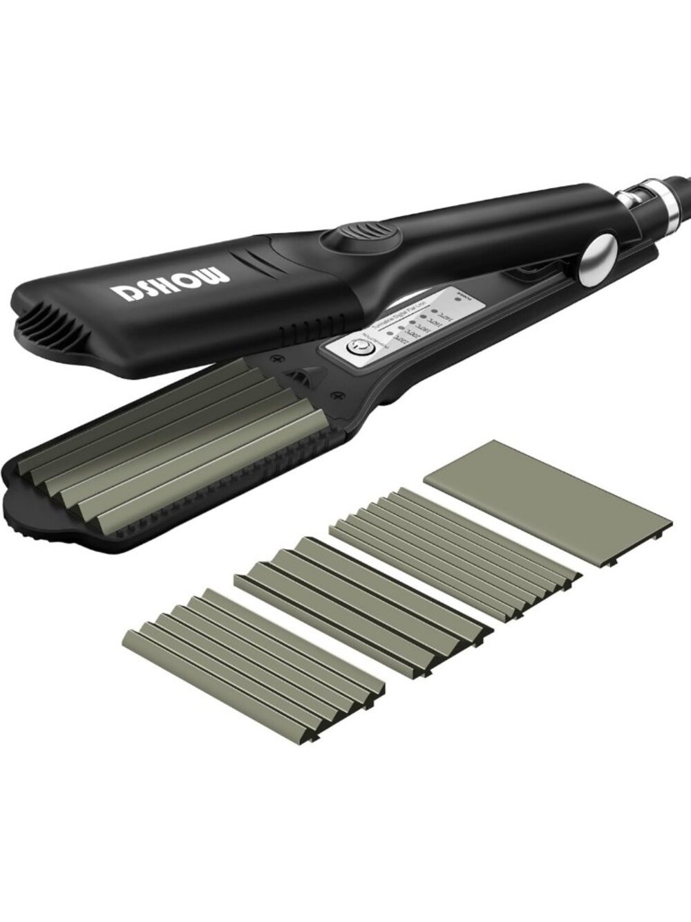 4-in-1 Hair Crimper & Crimping Iron with Interchangeable Plates, Titanium